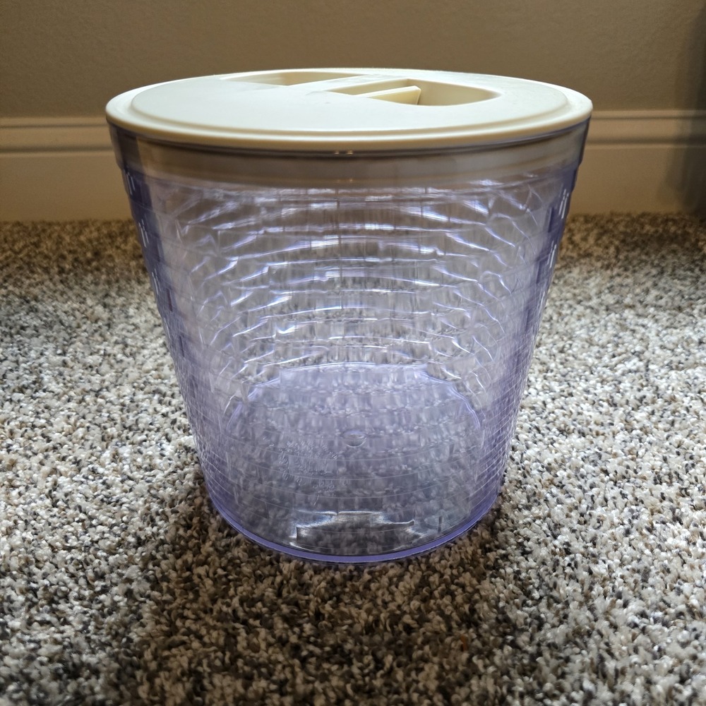 Longaberger Crock  Canister Basket Hard Plastic Protector W/Lid No Wooden Lid‎ - Picture 6 of 11